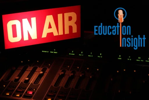 Audio mixer with illuminated sign reading "On Air"