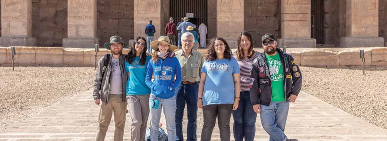 Kate Liszka and group of CSUSB students in Egypt