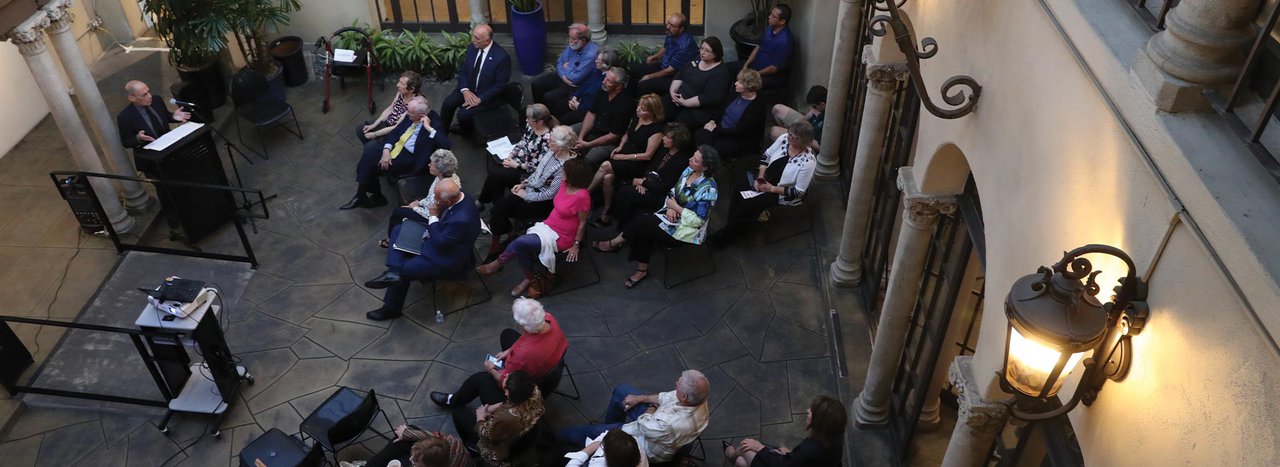 Crowd listening to speaker at 3rd annual lecture