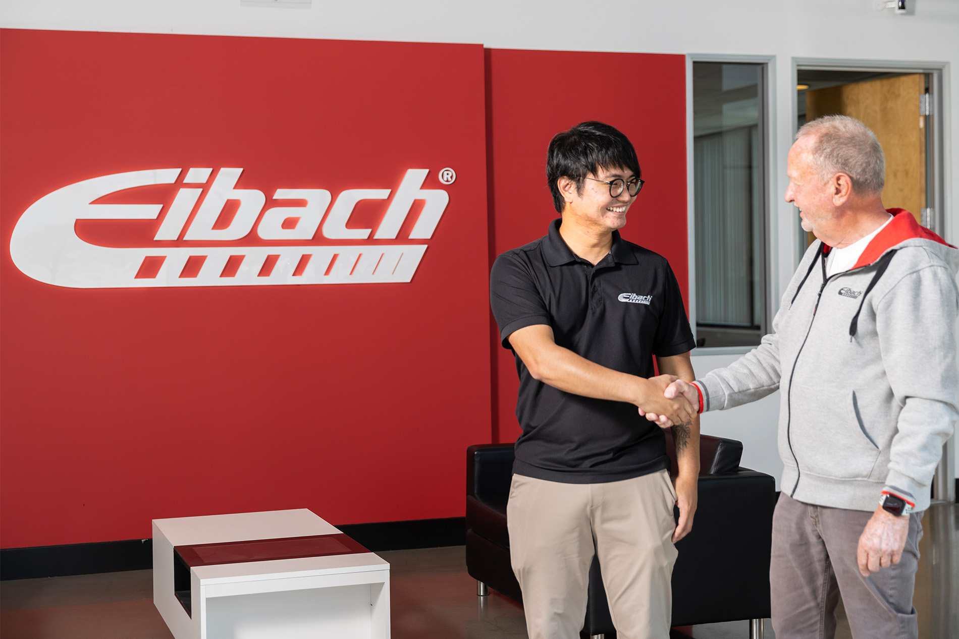 Vittorio Santiago with Wilfried Eibach, chairman of the Eibach Group