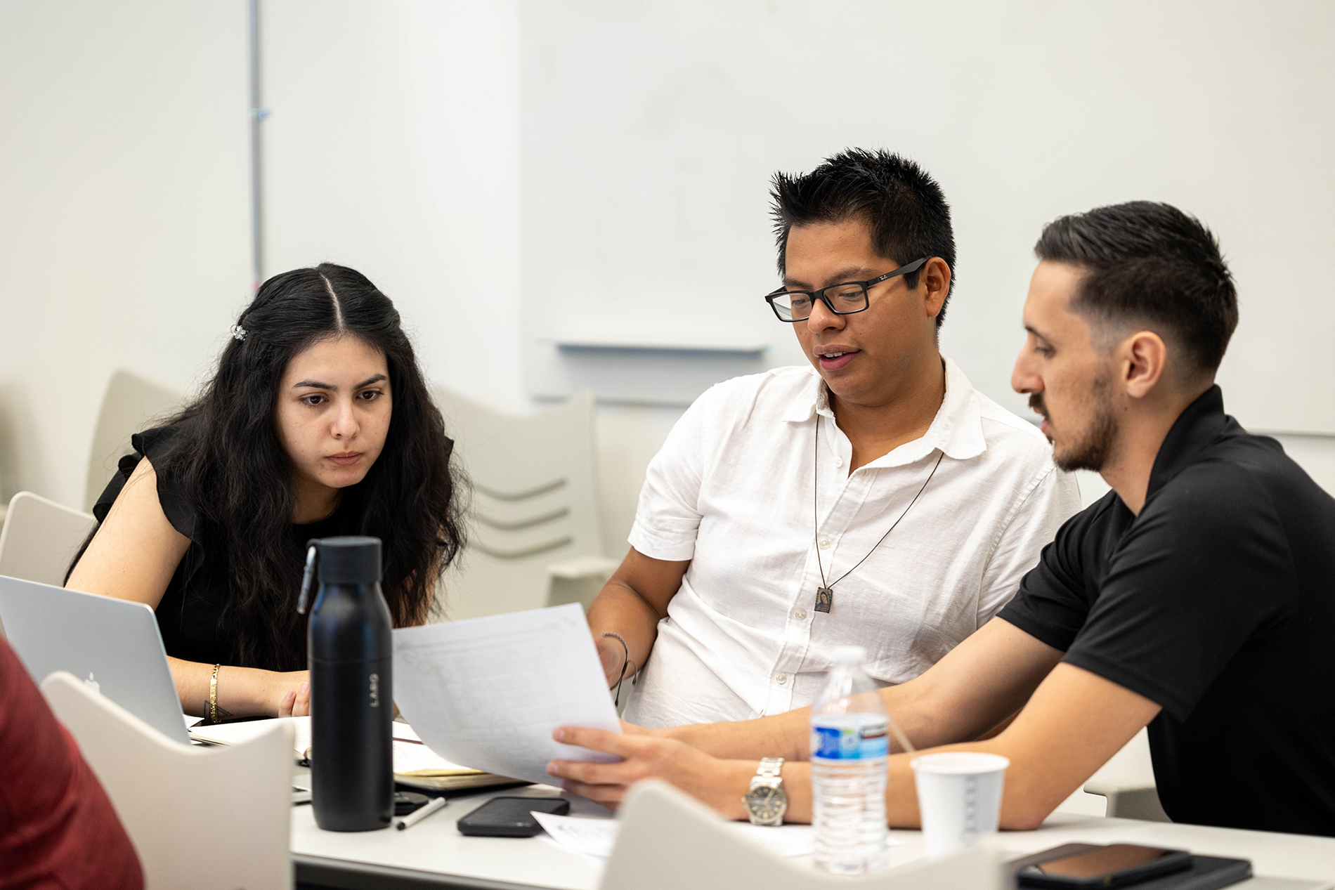 Group of students working on assignment