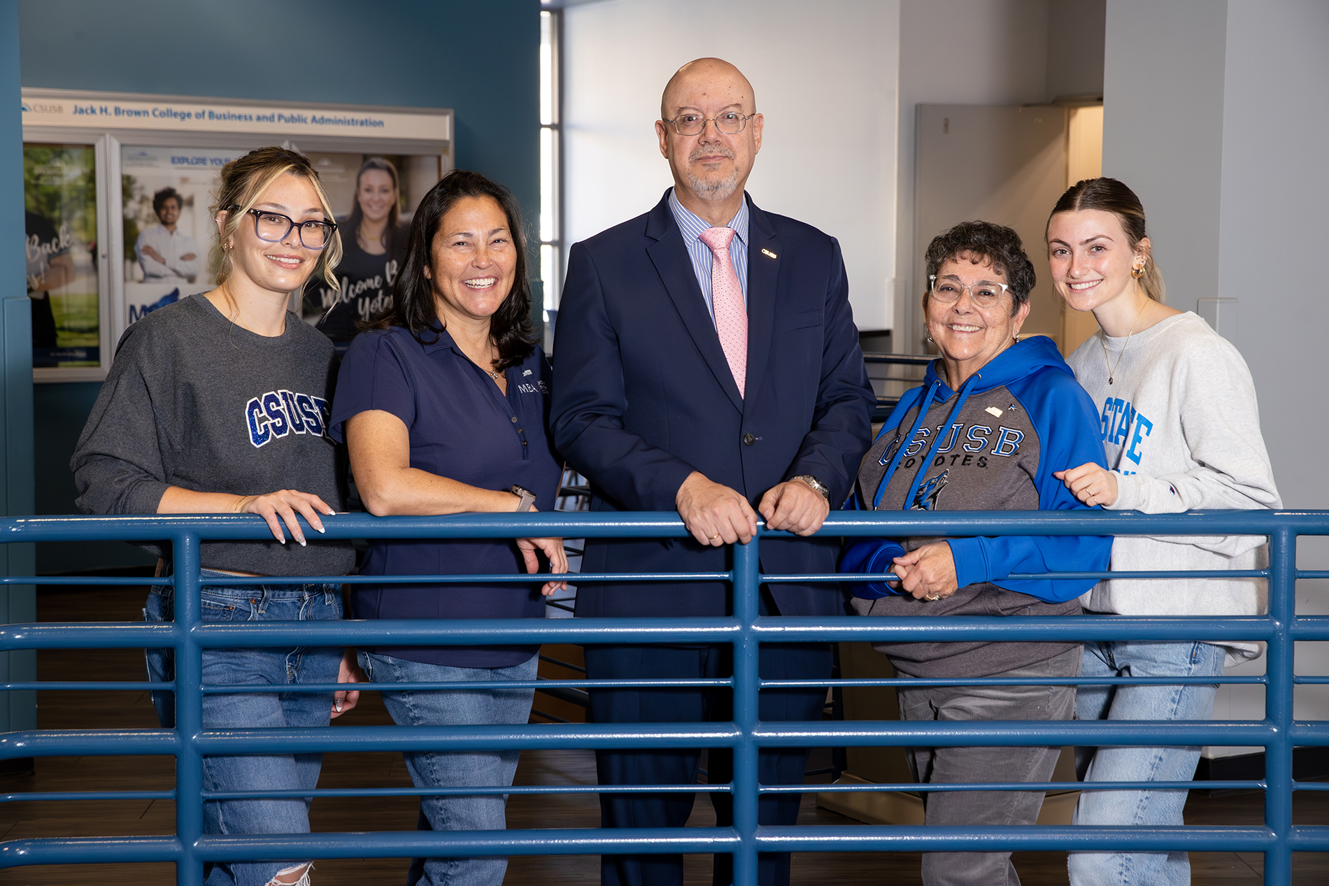 Group shot of the family with J. Tomás Gómez-Arias, Dean, Jack H. Brown College of Business & Public