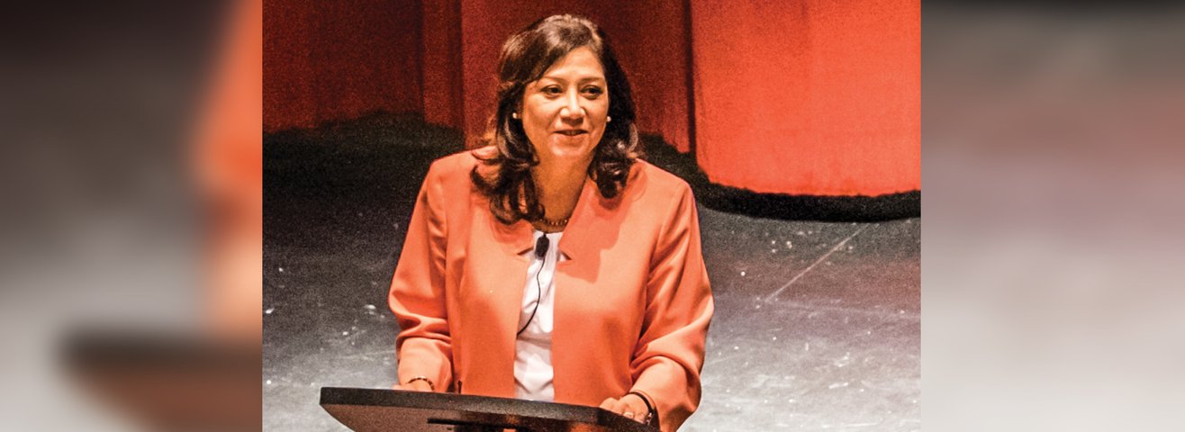 Hilda Solis presents during Lessons From Leaders'