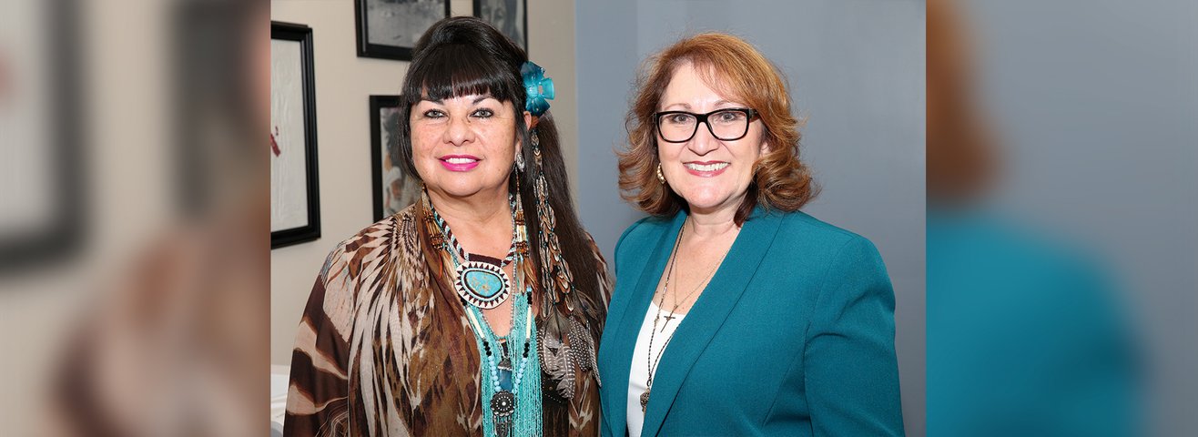 Lynn Valbuena, chairwoman of the San Manuel Band of Mission Indians and state Assemblymember Eloise 