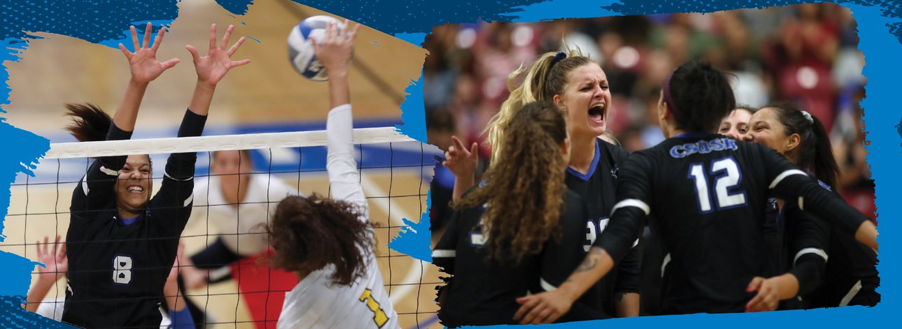 Action shots from women's volleyball.