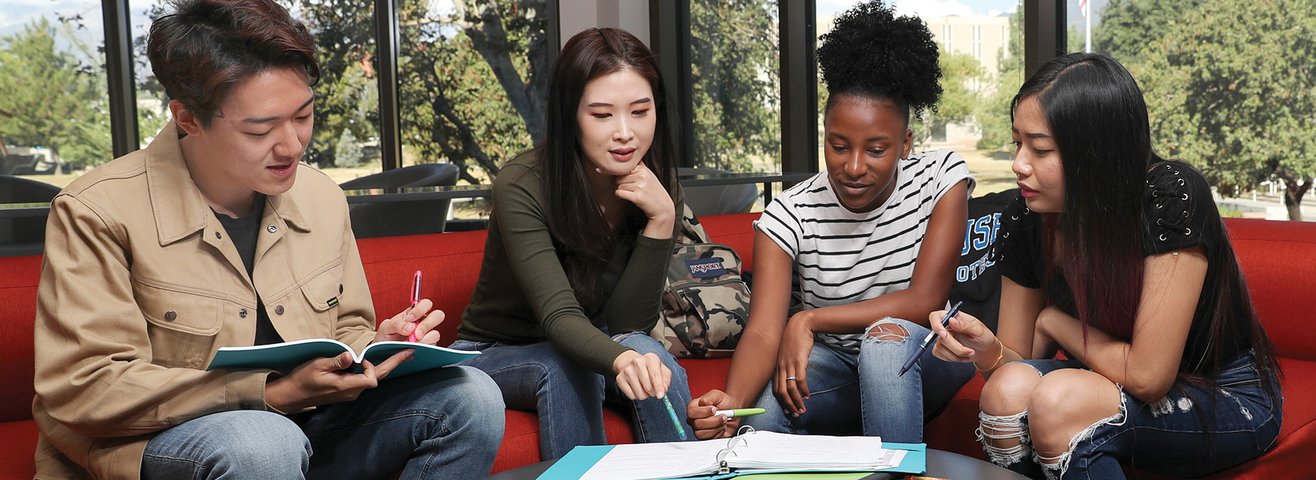 Student studying at Coyote Village 